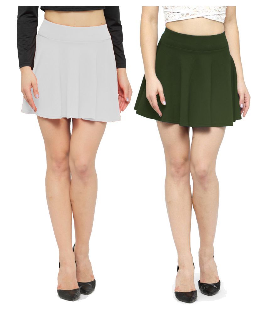     			N-Gal Polyester Skater Skirt - Multi Color Pack of 2