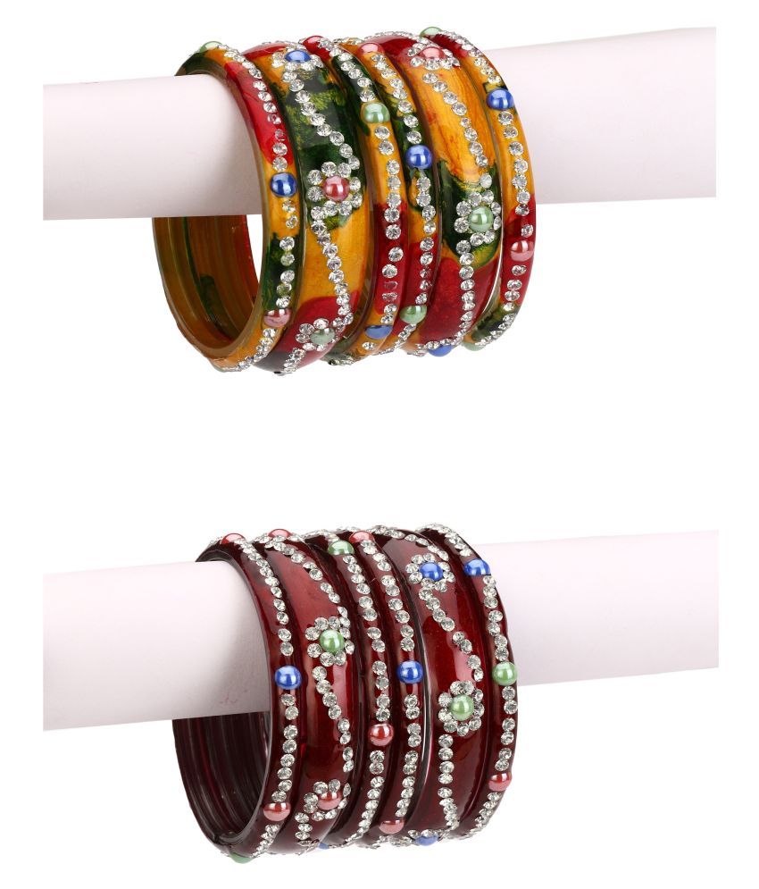     			Somil Designer And Attractive Wedding Fancy Glass Bangle Set For Party, Marriage, Function And Daily Use