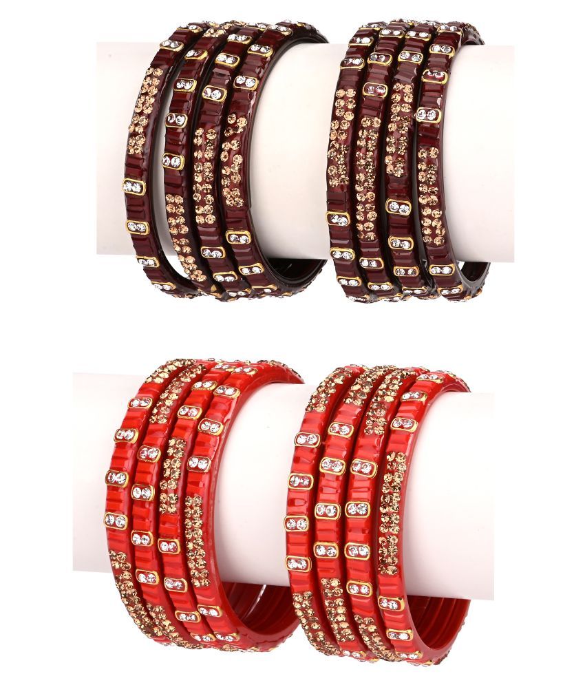     			Somil Designer And Attractive Wedding Fancy Glass Bangle Set For Party, Marriage, Function And Daily Use