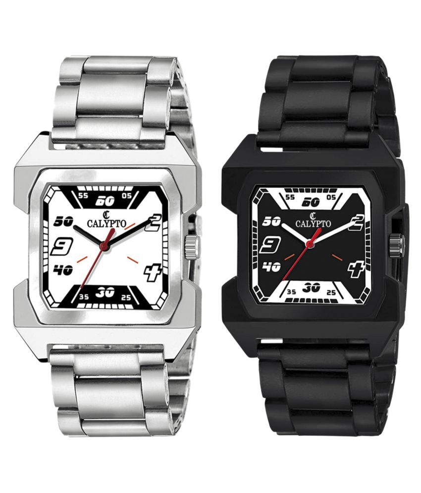 CALYPTO Pack of 2 Stainless Steel Analog Men's Watch