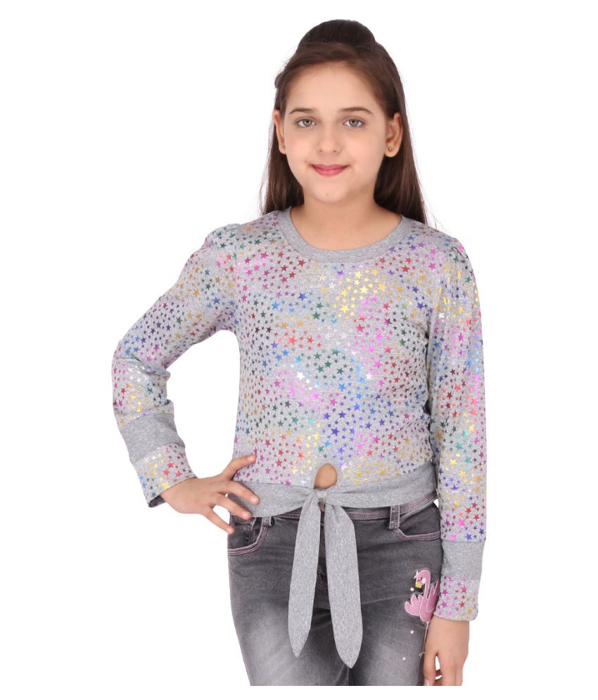     			Cutecumber Girls Polyester Tops ( Gray )