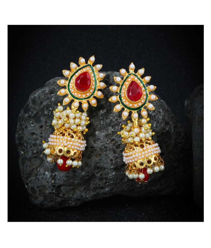     			Sukkhi - Golden Jhumki Earrings ( Pack of 1 )
