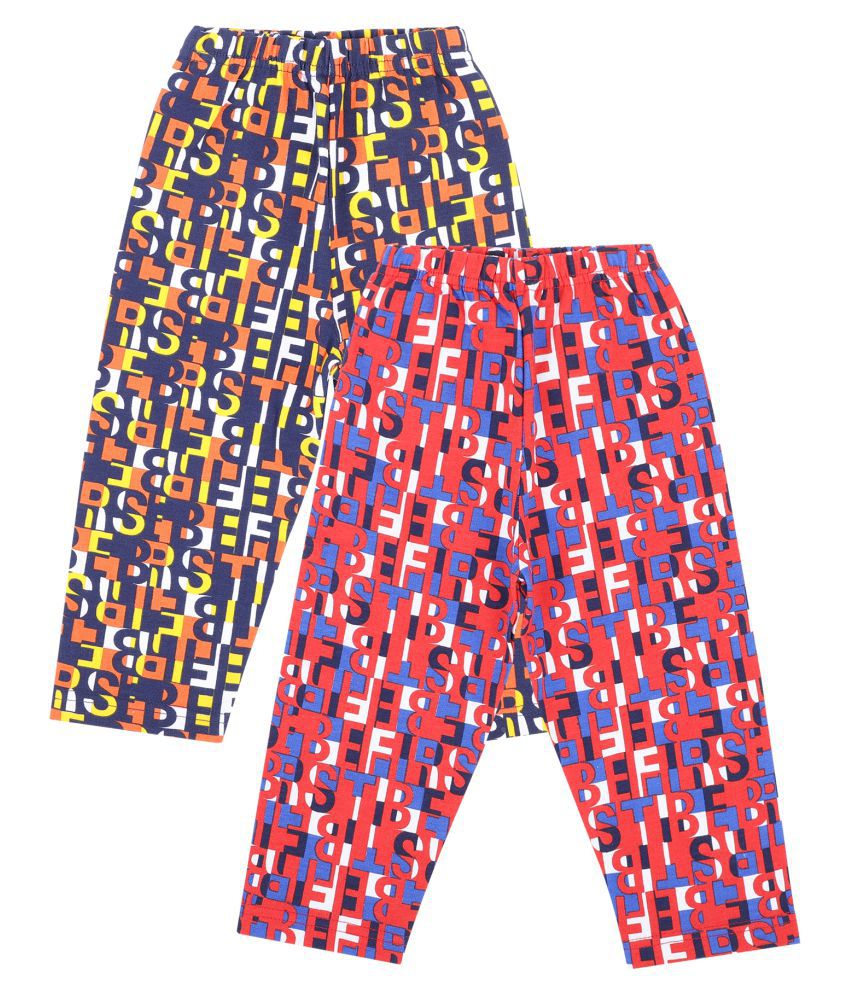     			Bodycare Kids Infant Boys Red and Navy printed Track Pant Pack of 2