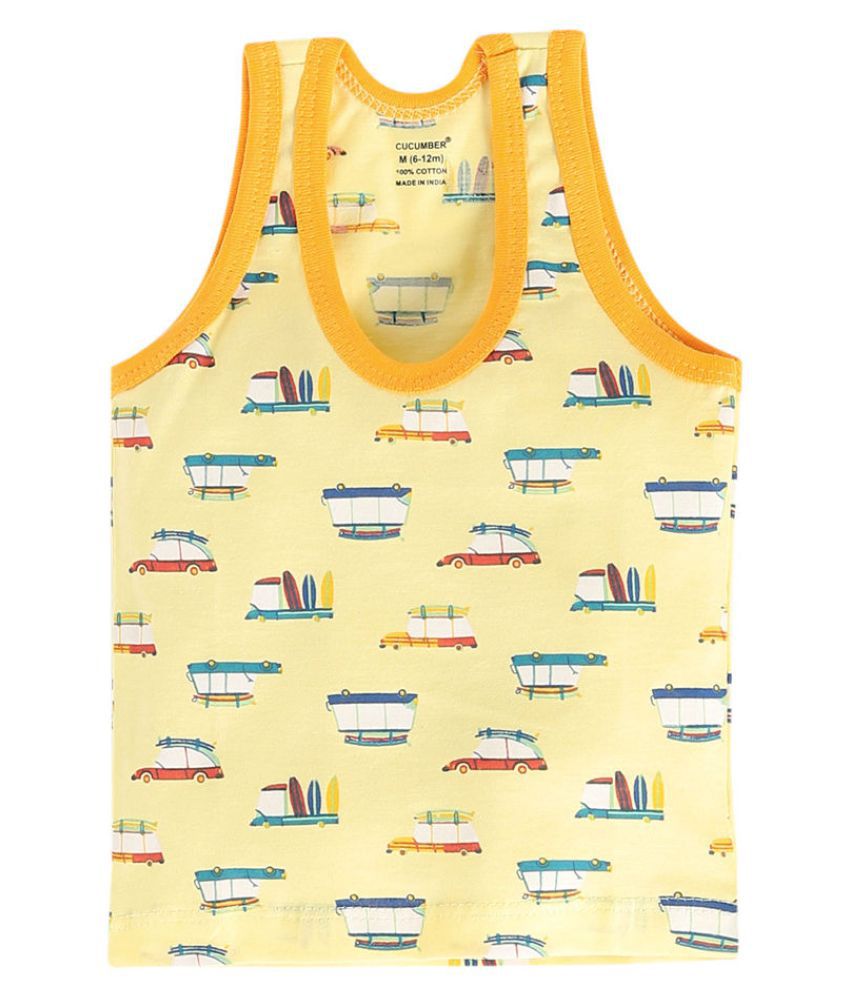 Hopscotch Baby Boys Cotton Car Print Sleeveless Vest in Gray Color For Ages 3-6 Months (CUM-3268476)