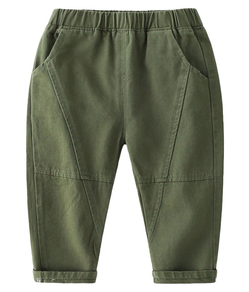 HOPSCOTCH - Green Spandex Boy's Trackpant ( Pack of 1 )