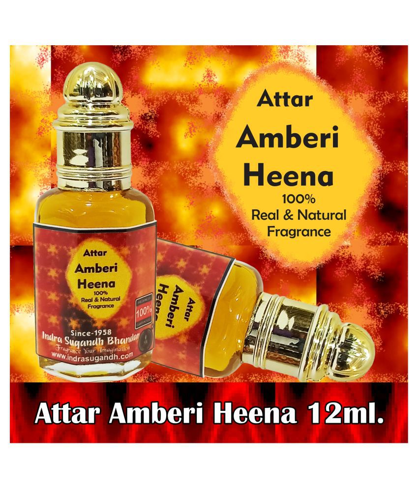     			INDRA SUGANDH BHANDAR Attar For Men|Women Amberi Heena Real Kannauji Itra Perfume 24 Hours Long Lasting Fragrance 12ml Rollon Pack