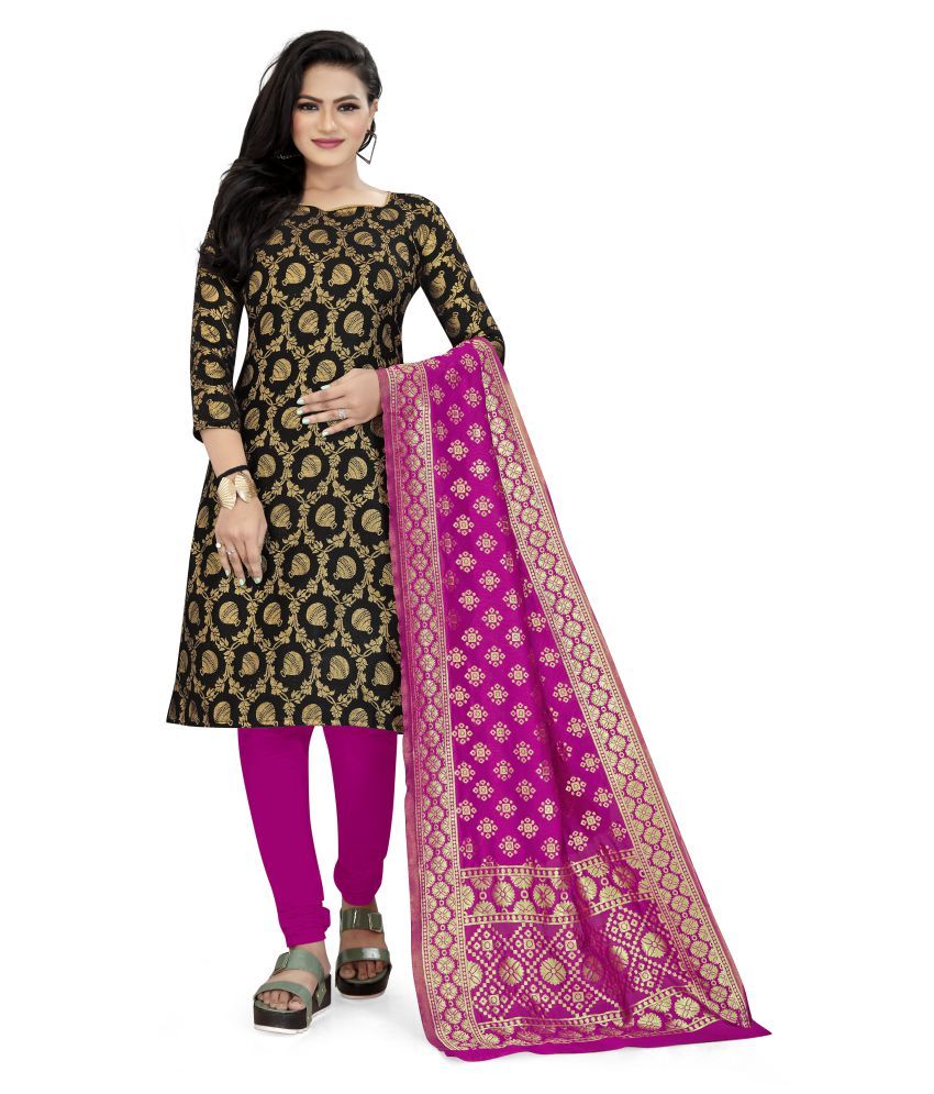 banarasi silk unstitched suit