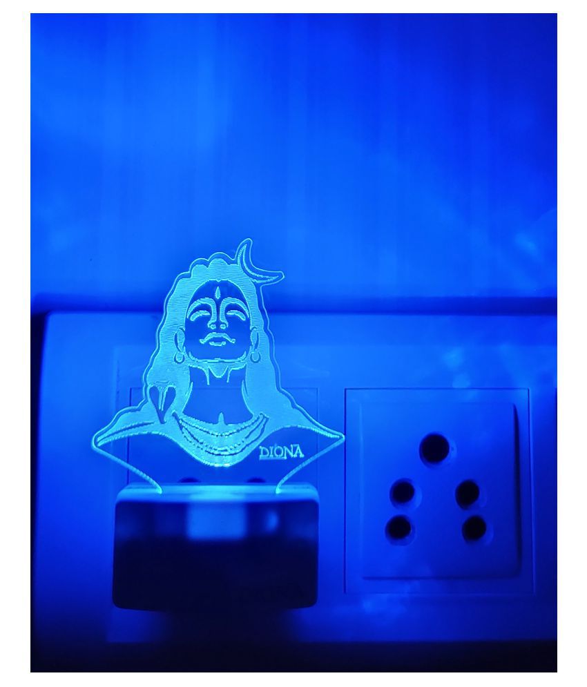     			DIONA Shiva Adiyogi 3D Illusion LED Night Light 7 Colour Changing Home Decor Divine Night Lamp Multi - Pack of 1