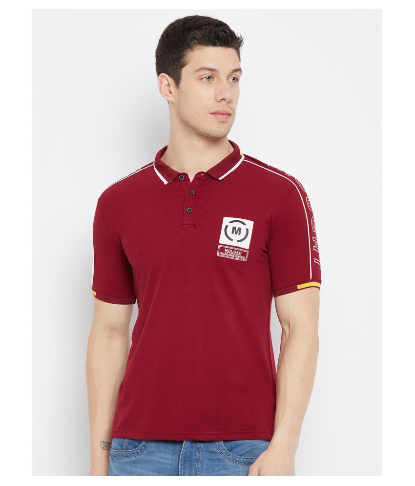     			Duke Pack of 1 Cotton Blend Slim Fit Solid Half Sleeves Men's Polo T Shirt ( Maroon )