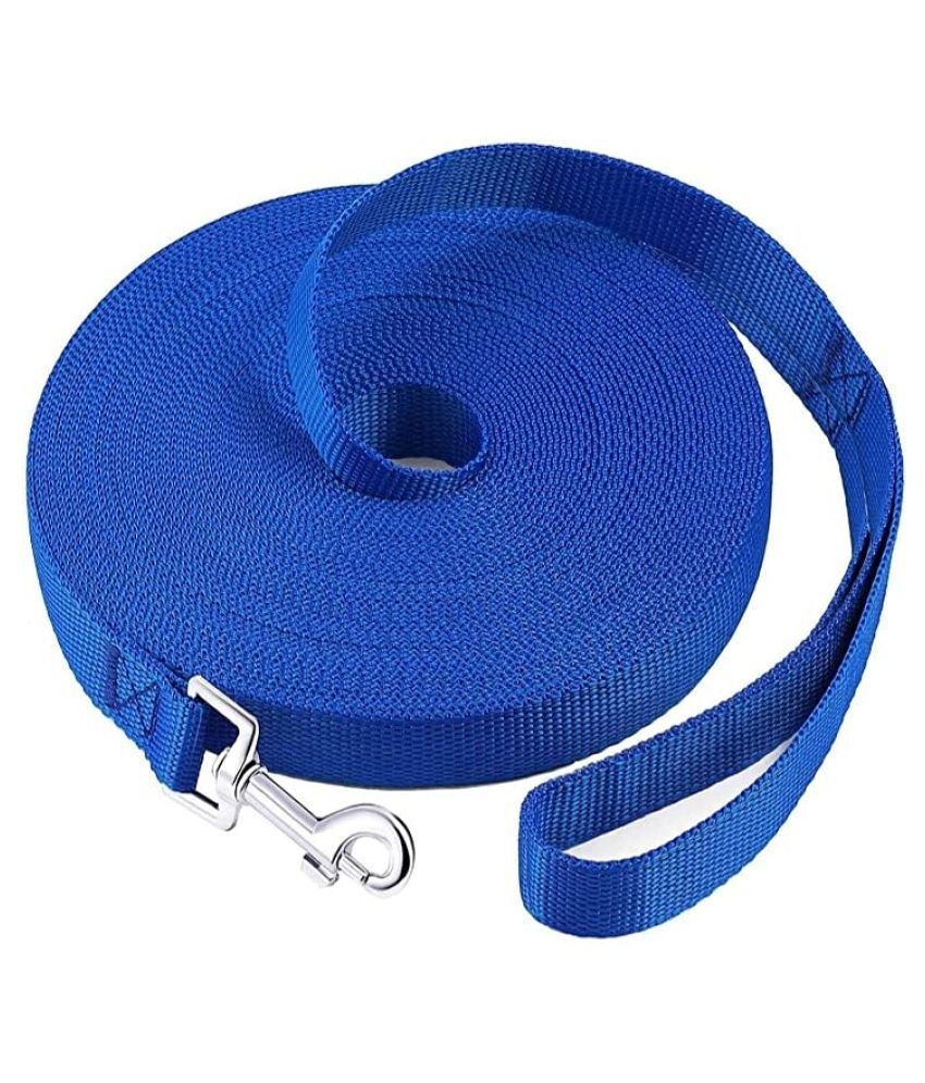     			Petshop7 Nylon Dog Training Lead Dog Leash  10 Ft Long Leash for Dogs (1.25" Inch Thick x 10 Ft Long) - Blue