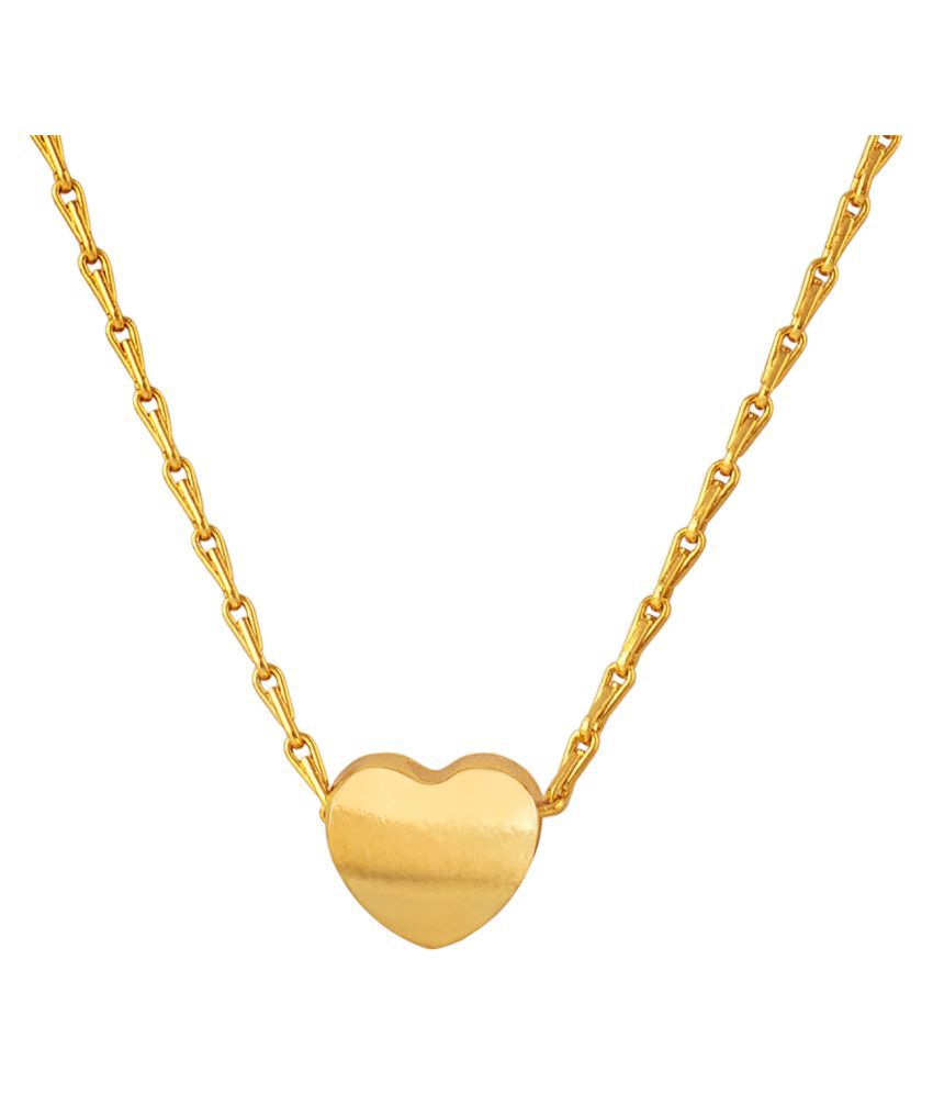     			Valentine Collection Gold Plated Heart Shape Pendant with Link Chain for Women and Girls (Gold)