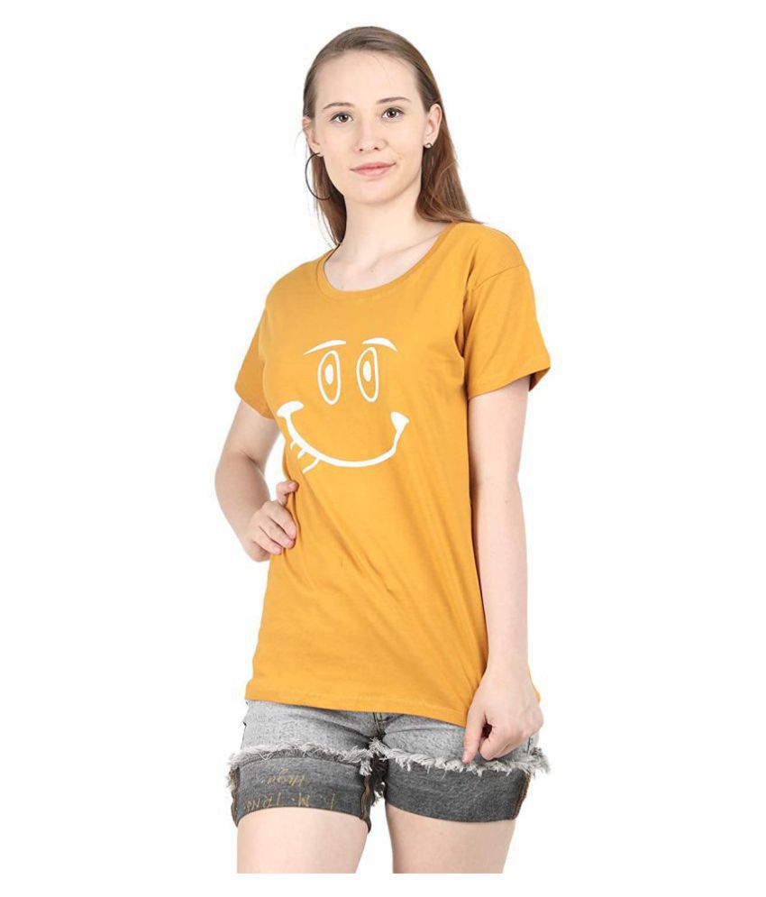 Broadstar Cotton Yellow T-Shirts - Single