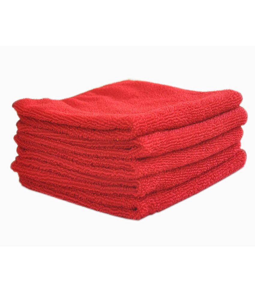     			INGENS Microfiber Cleaning Cloths,40x40cms 250GSM RED-Colour! Highly Absorbent, Lint and Streak Free, Multi -Purpose Wash Cloth for Kitchen, Car, Window, Stainless Steel, Silverware.(Pack of 5)…