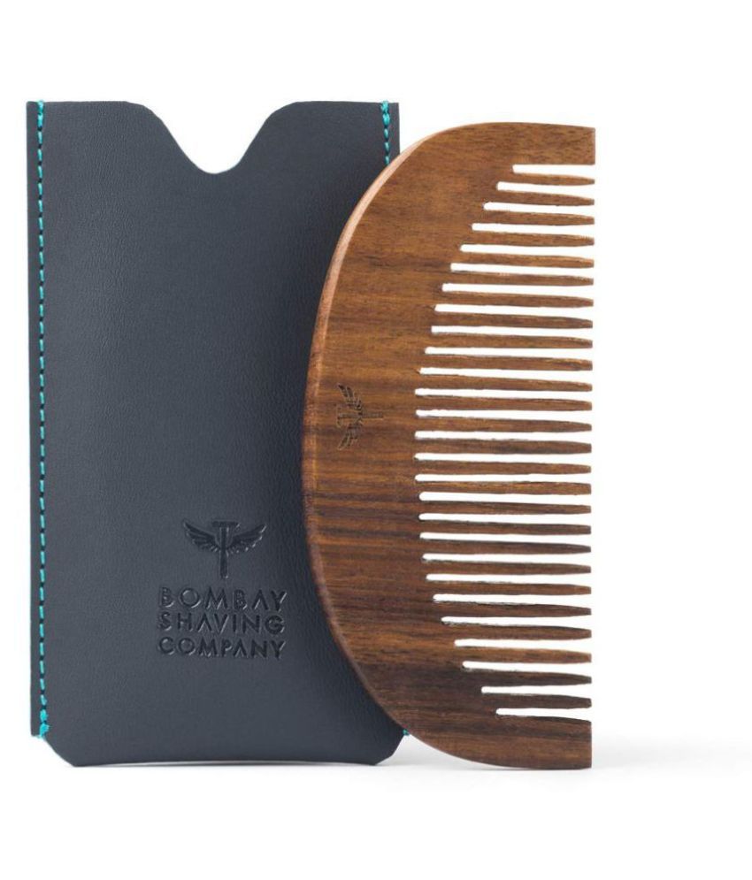 Bombay Shaving Company Fine Tooth Beard Comb | Free Faux Leather Pouch | 1 Pcs