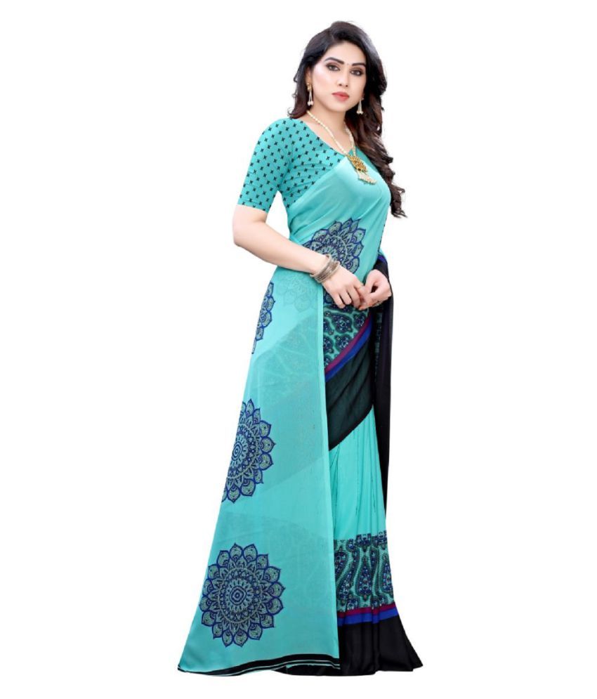 Mirraw Blue Ahimsa Silk Saree Single Buy Mirraw Blue Ahimsa Silk