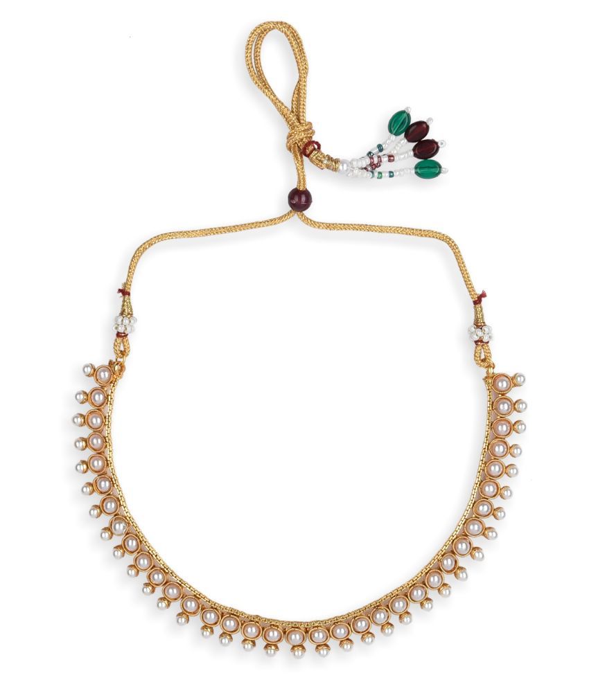 Mirraw Gold Plated Stylish White Stone 