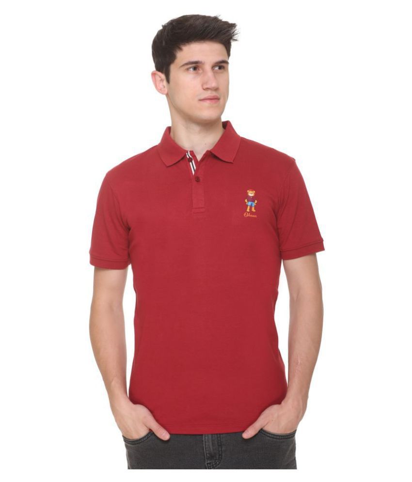     			OBAAN - Maroon Cotton Blend Regular Fit Men's Polo T Shirt ( Pack of 1 )