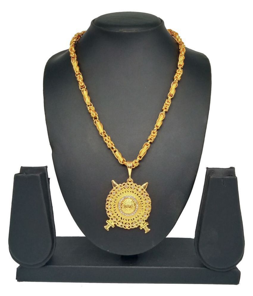     			SHANKHRAJ MALL GOLD PLATED PENDANT AND CHAIN FOR MEN OR BOYS-100169