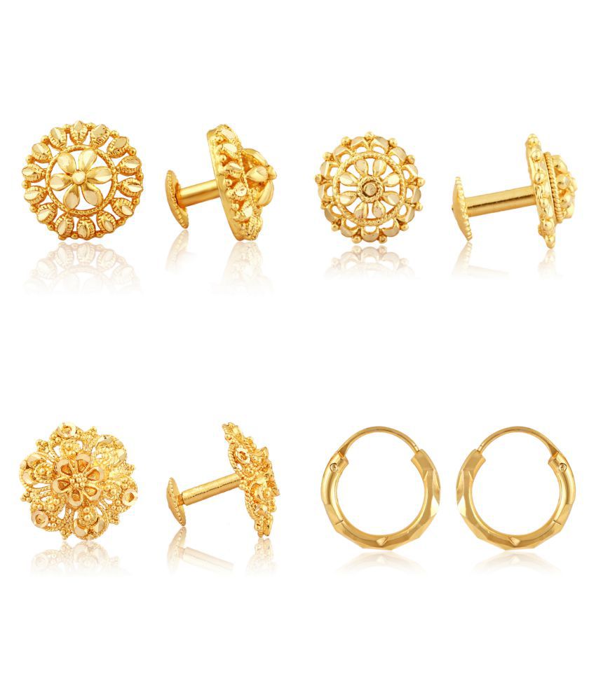     			Vighnaharta Allure Graceful Alloy Gold Plated Stud Earring Combo set For Women and Girls ( Pack of- 4 Pair Earrings)-VFJ1088-1094-1090-1316ERG