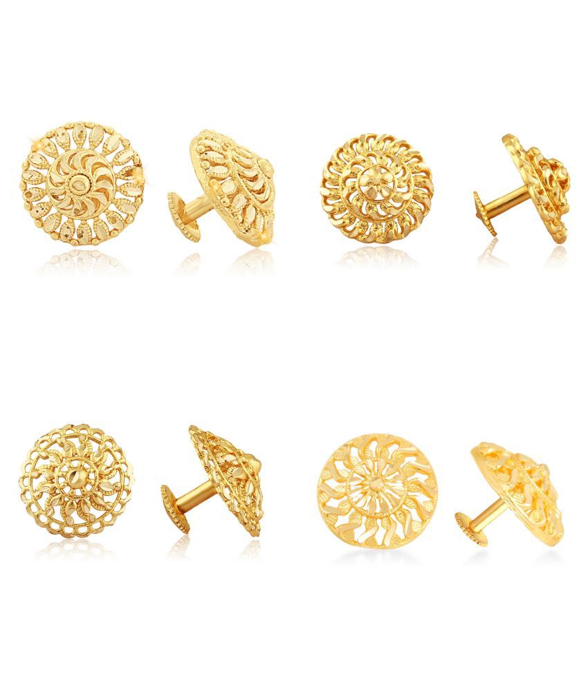     			Vighnaharta Sizzling Fancy Alloy Gold Plated Stud Earring Combo set For Women and Girls ( Pack of- 4 Pair Earrings)-VFJ1121-1092-1091-1243ERG