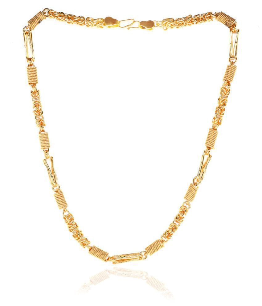     			shankhraj mall Gold plated necklace chain for men or women-1004