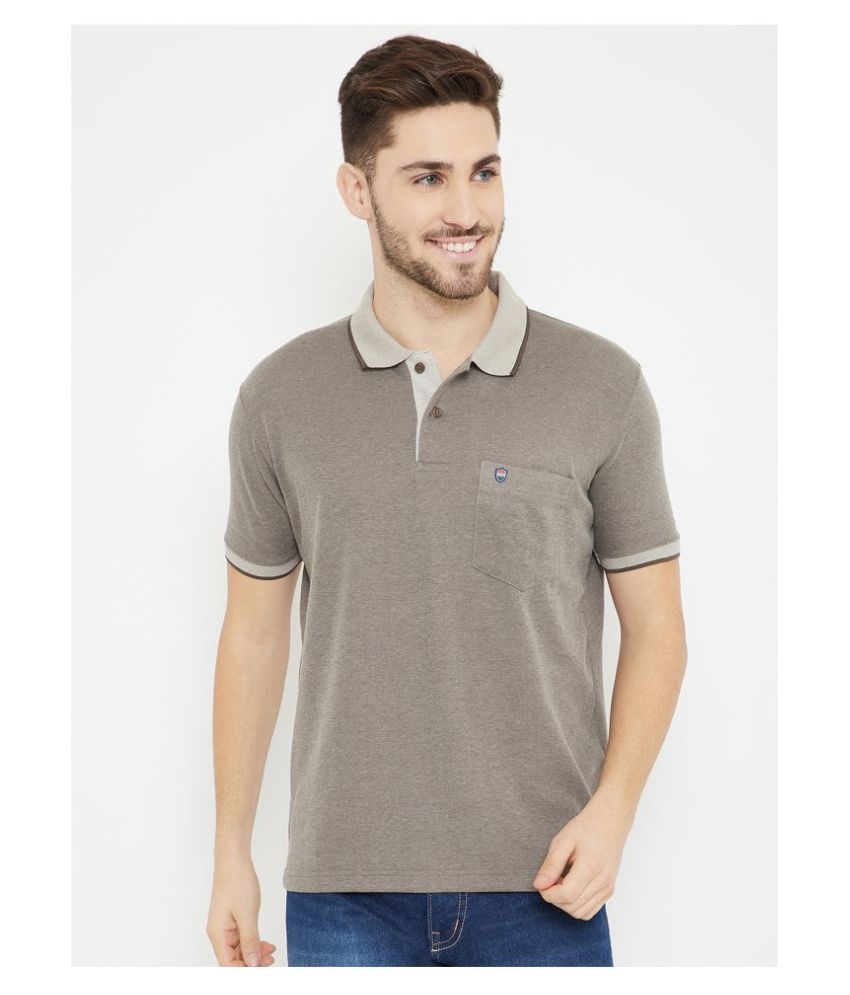     			Duke Brown Plain Polo T Shirt