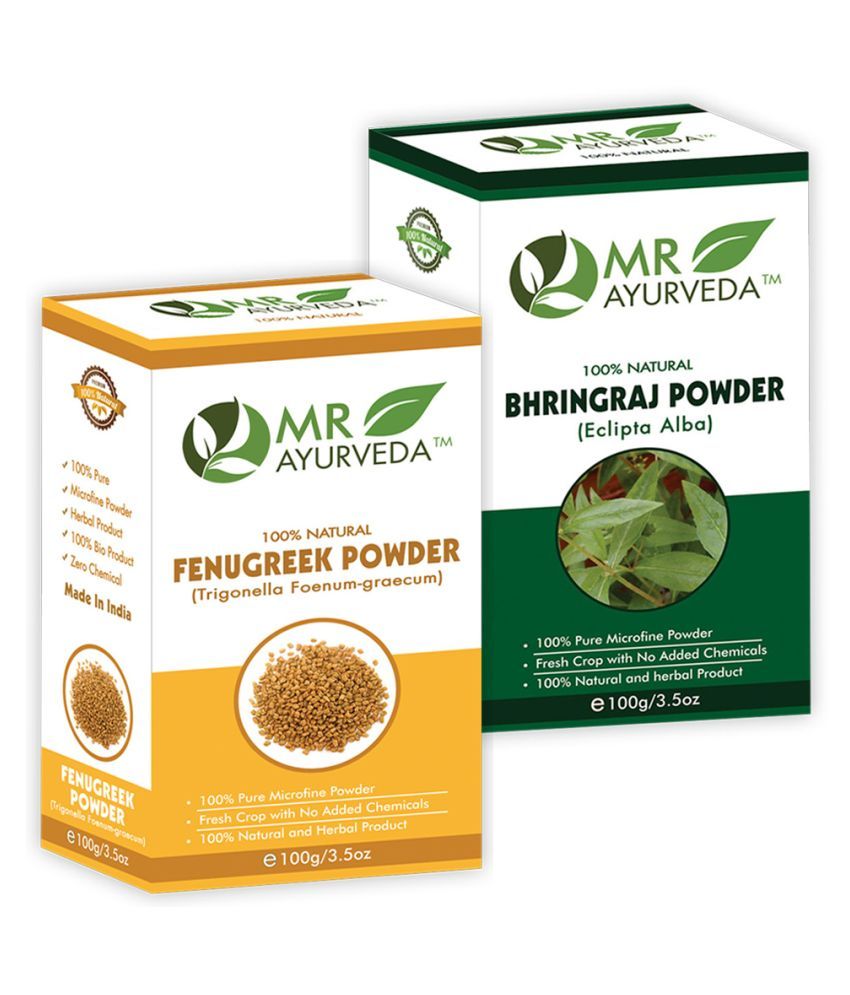     			MR Ayurveda 100% Herbal Fenugreek Powder and Bhringraj Powder Hair Scalp Treatment 200 g Pack of 2