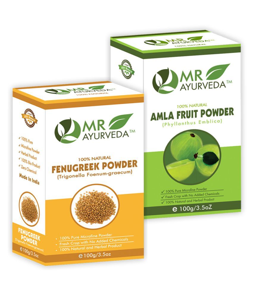     			MR Ayurveda 100% Organic Fenugreek Powder and Amla Powder Hair Scalp Treatment 200 g Pack of 2