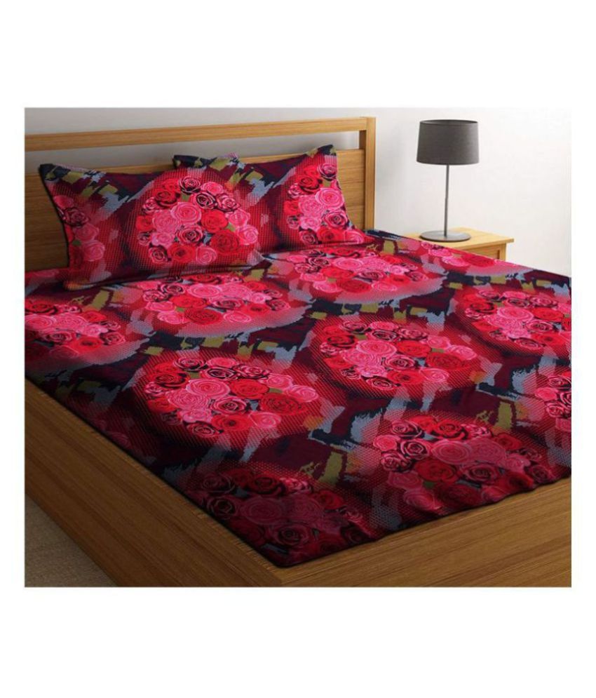 GS Glace Cotton Double Bedsheet with 2 Pillow Covers ( 228 cm x 235 cm