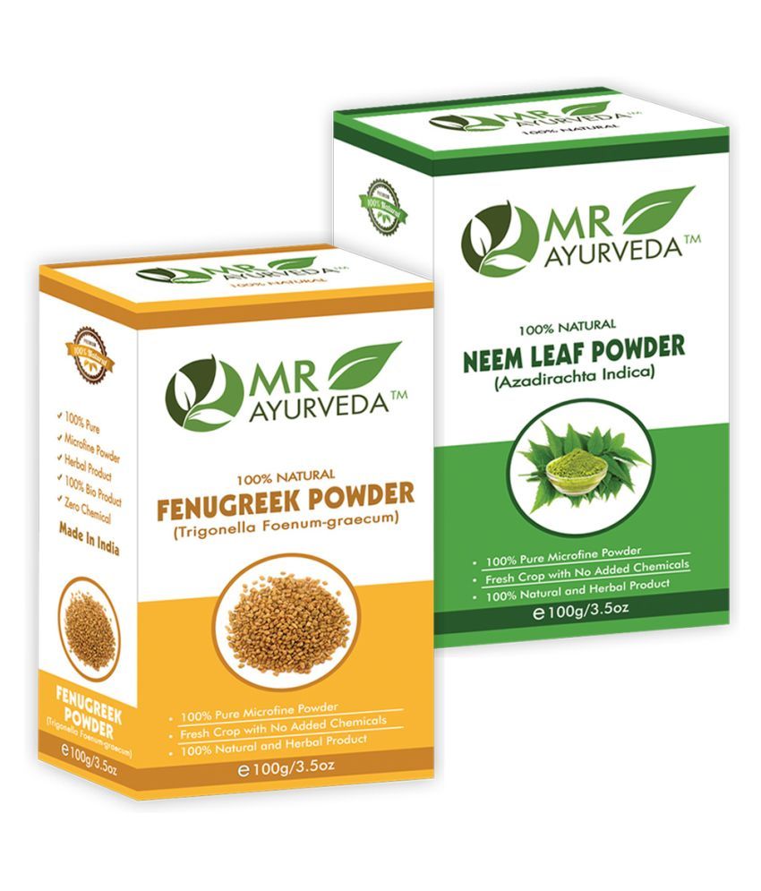     			MR Ayurveda 100% Herbal Fenugreek Powder and Neem Powder Hair Scalp Treatment 200 g Pack of 2