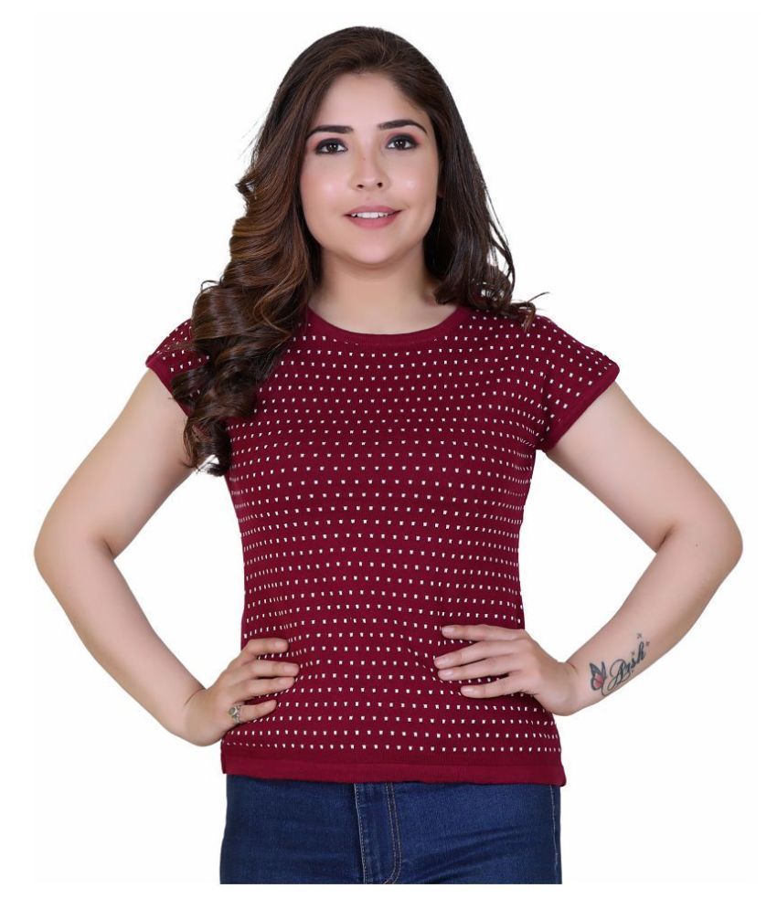     			Ogarti - Red Cotton Women's Regular Top ( Pack of 1 )