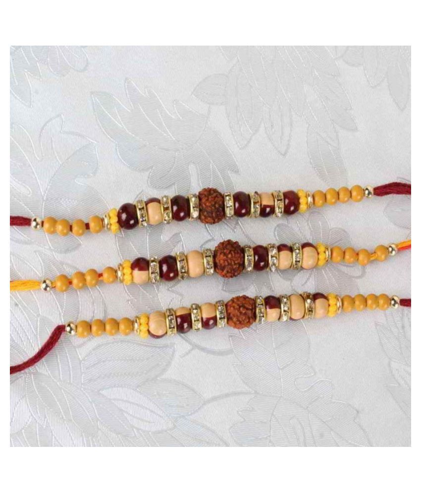     			Rakhi Set With Roli chawal & Card Multicolour Pack of 3