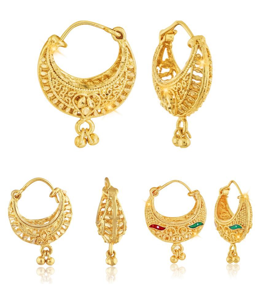    			Vighnaharta Allure Charming Alloy Gold Plated Stud and Chandbali Earring Combo set For Women and Girls  Pack of- 3 Pair Earrings- VFJ1101-1137-1139ERG