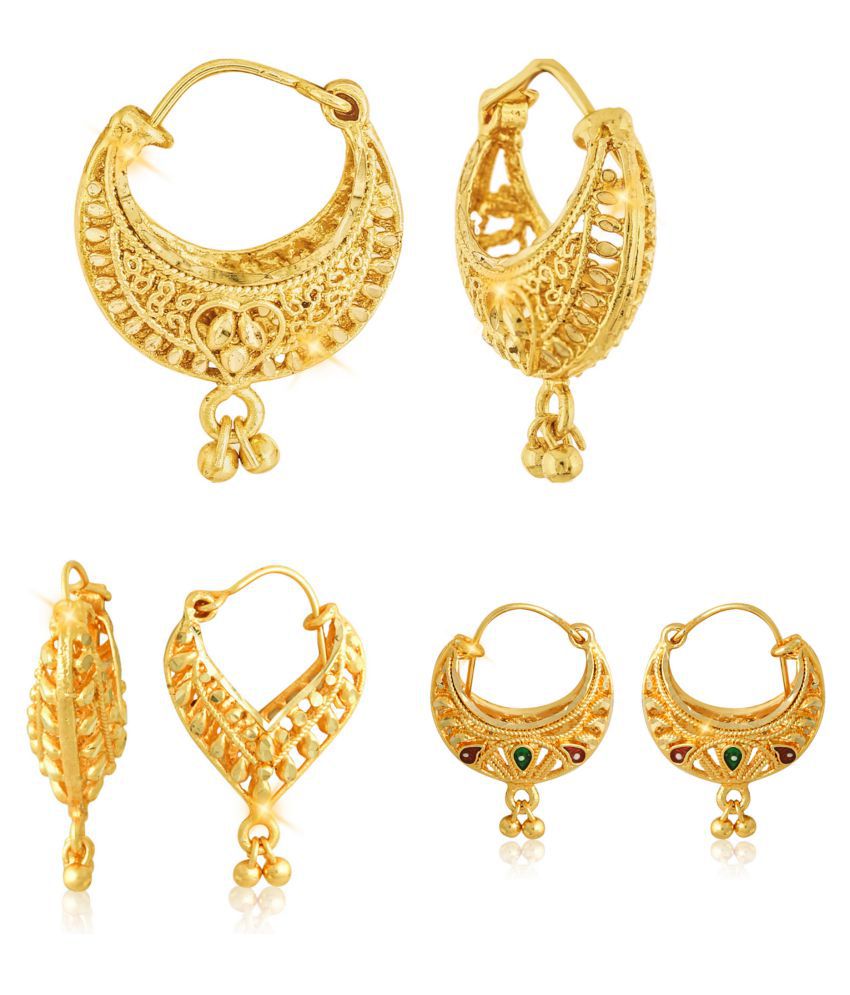     			Vighnaharta Sizzling Charming Alloy Gold Plated Stud and Chandbali Earring Combo set For Women and Girls  Pack of- 3 Pair Earrings- VFJ1137-1180-1181ERG