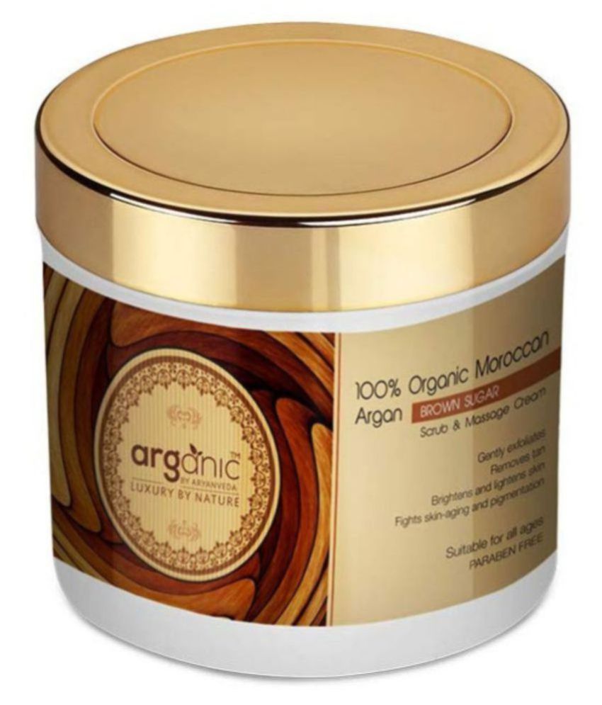 Aryanveda Unisex Arganic 100% Organic Moroccan Argan Brown Sugar Facial Scrub 100 gm