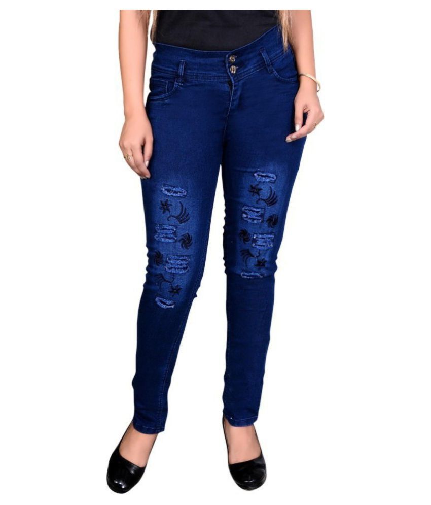 CHEENU GARMENTS Kids Girl's Regular Fit Denim Dark Blue Jeans _ 7 - 8 Years