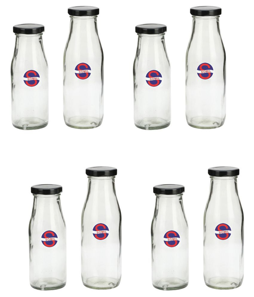     			Afast Glass Storage Bottle, Clear, Pack Of 8, 300 ml