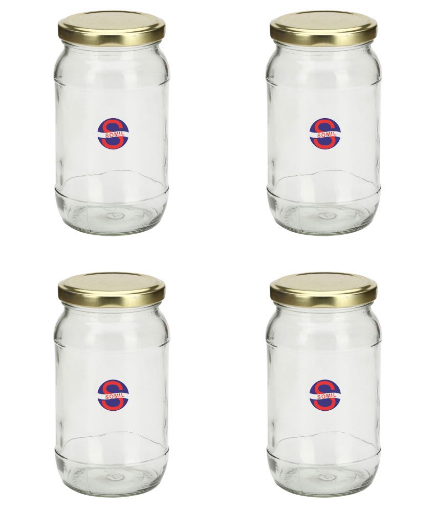     			Afast Glass Container, Transparent, Pack Of 4, 500 ml