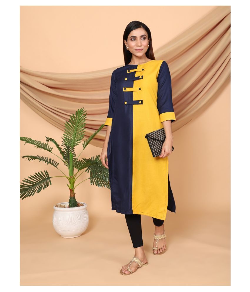     			Estela - Multicolor Cotton Blend Women's Straight Kurti ( Pack of 1 )