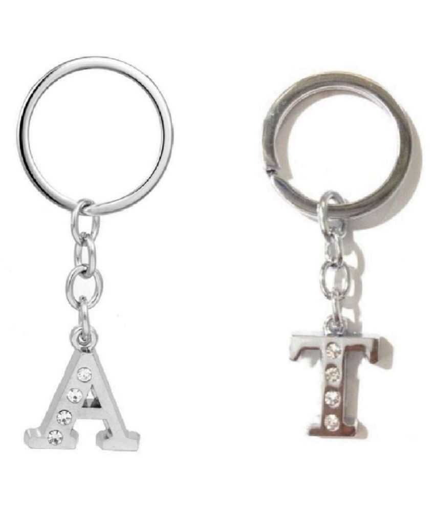     			Americ Style Combo offer of Alphabet ''A & T'' Metal Keychains (Pack of 2)