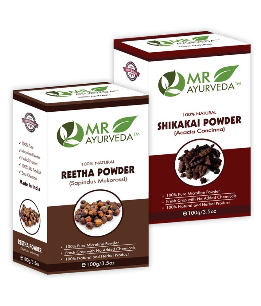     			MR Ayurveda 100% Herbal Reetha Powder and Shikakai Powder Hair Scalp Treatment 200 g Pack of 2