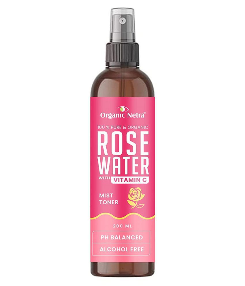 Organic Netra Pure Rose Water Face Mist Spray Made from Organic Rose Skin Freshener 250 g