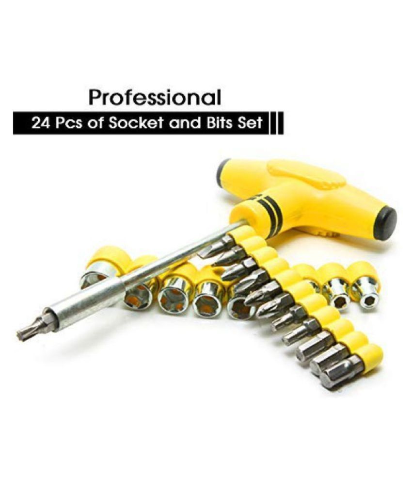     			24 in 1 T shape Handle tool set  for bike and car ( bits &socket ) 24 Hand Tool