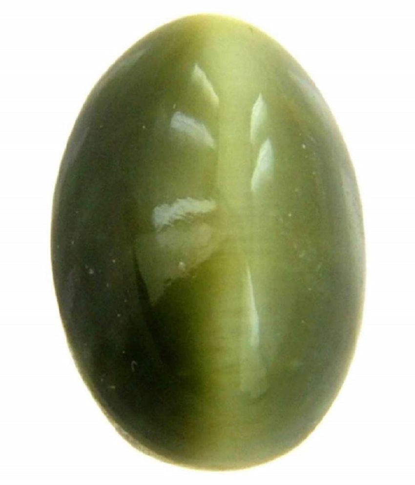     			ASTRODIDI Lehsunia Cats Eye Quartz Gemstone Original Certified Loose Stone (5-6 Carat)