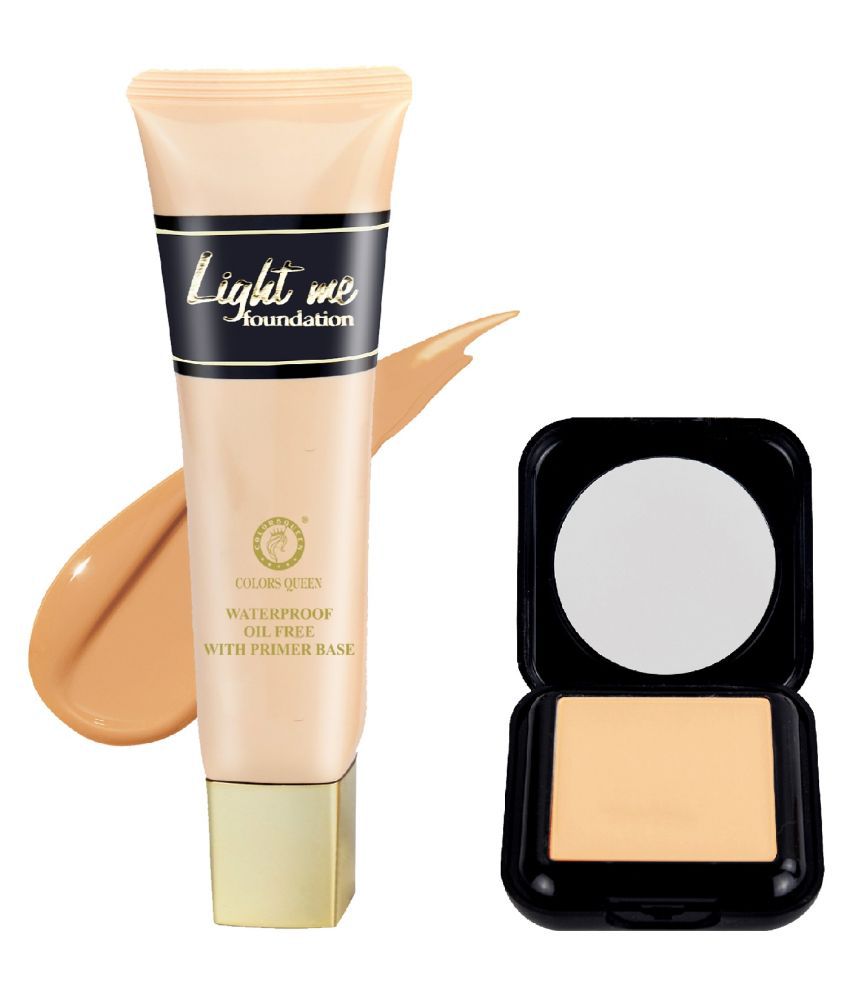     			Colors Queen Light ME OIL FREE WATER PROOF Cream Foundation With Fit For U Compact Medium Pack of 3 82 g