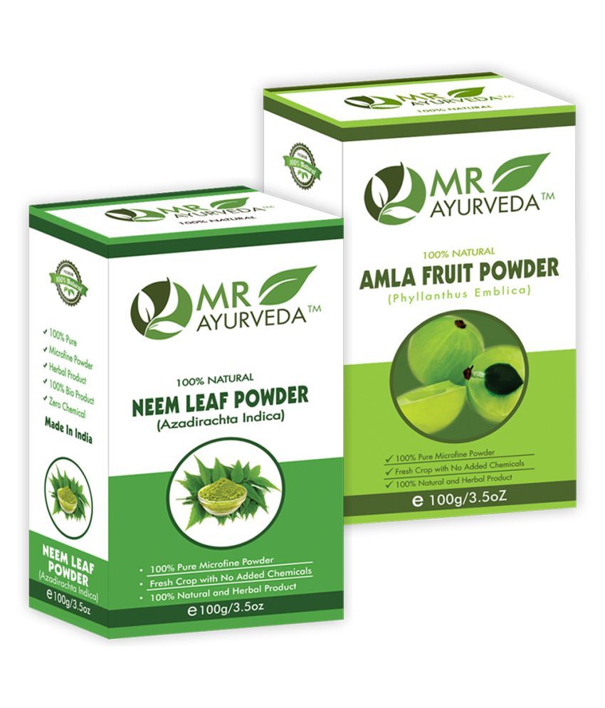     			MR Ayurveda 100% Natural Neem Powder and Amla Powder Hair Scalp Treatment 200 g Pack of 2