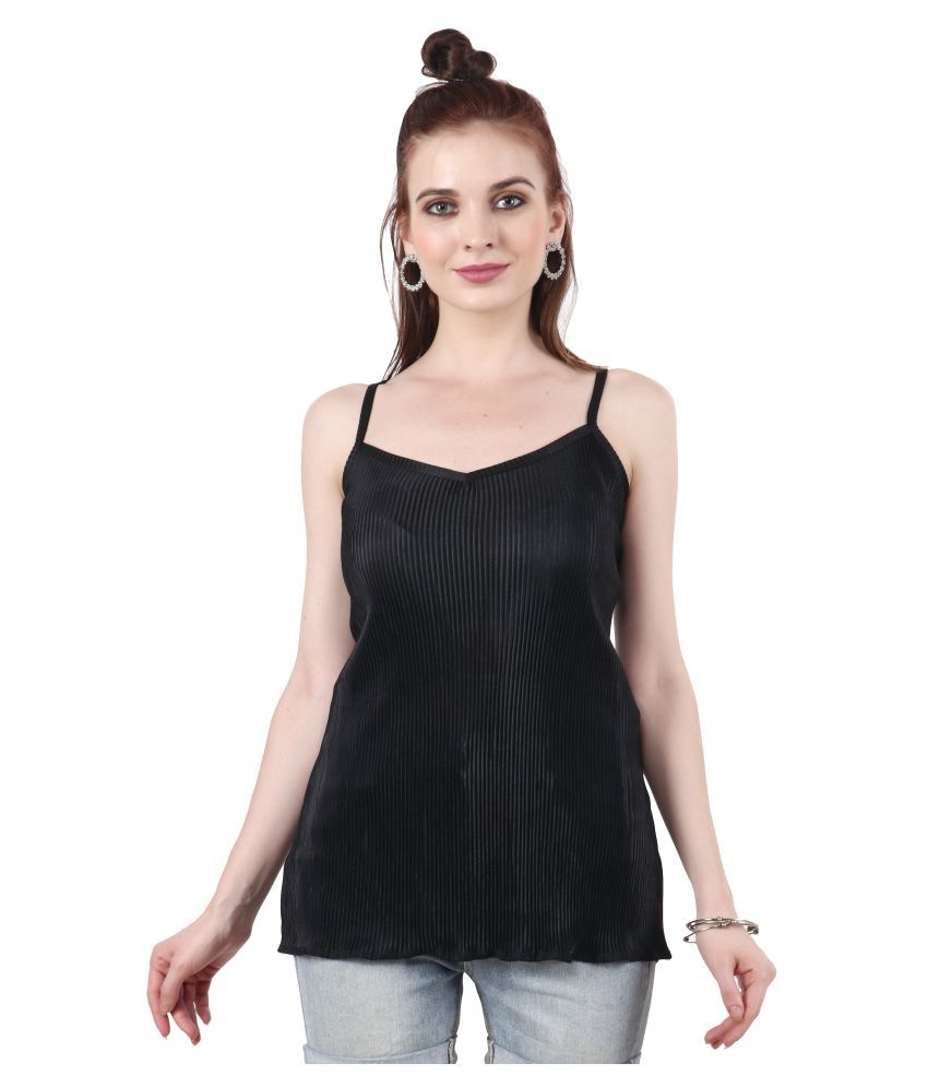     			POPWINGS Polyester Regular Tops - Black Single