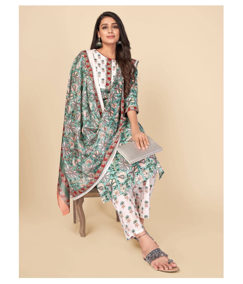     			Vbuyz Cotton Kurti With Pants - Stitched Suit Single