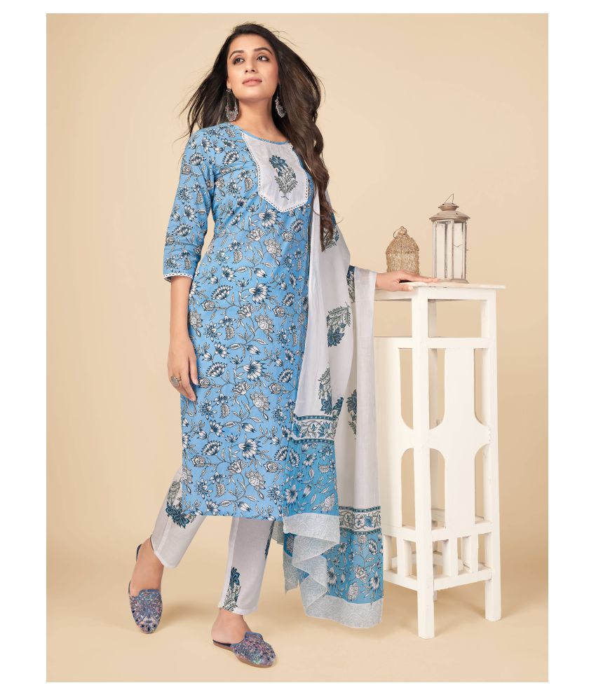     			Vbuyz Cotton Kurti With Pants - Stitched Suit Single