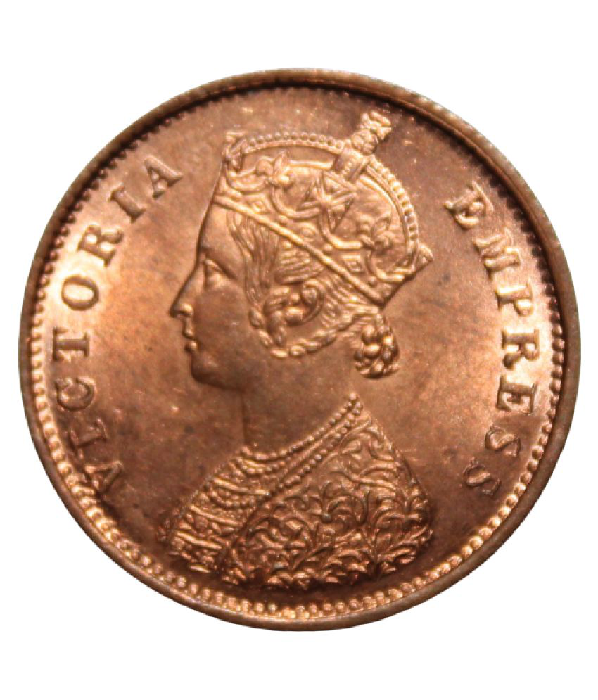     			1 Quarter Anna 1895 { Bikanir State } Queen - British India Old and Rare Coin